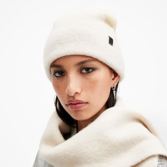 AllSaints Jesse Alpaca Wool Blend Brushed Beanie main image 4
